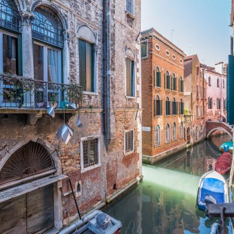 The romantic canal view from Ponte Storto apartment
