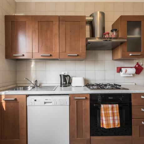 The modern kitchen at Lido View apartment