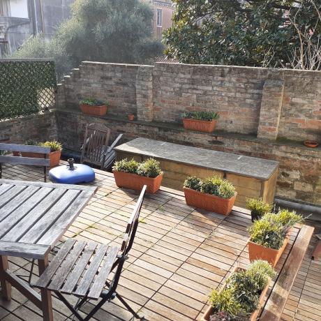 The cosy terrace at Corte Zappa apartment