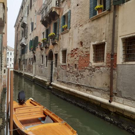 The canal which runs beside the living room