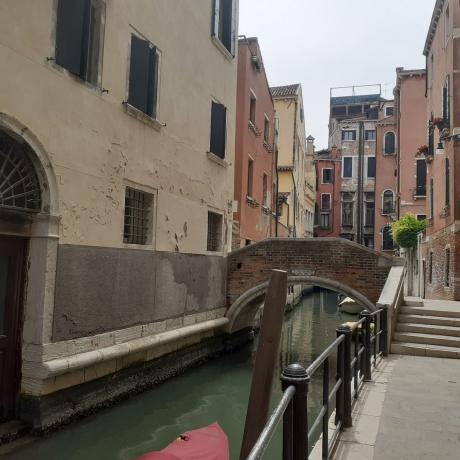 The canal which runs beside the living room