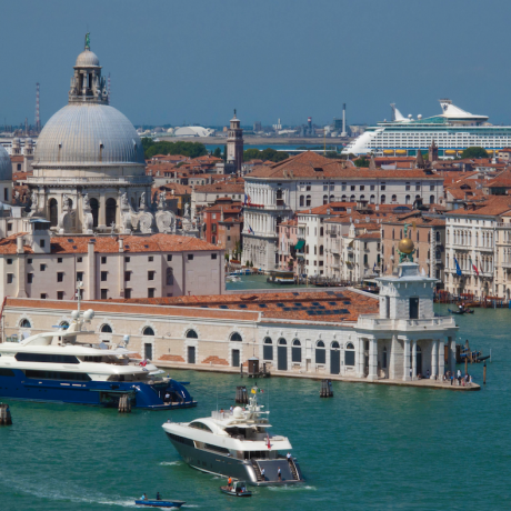 A breathtaking view of punta della dogana and the Salute dome